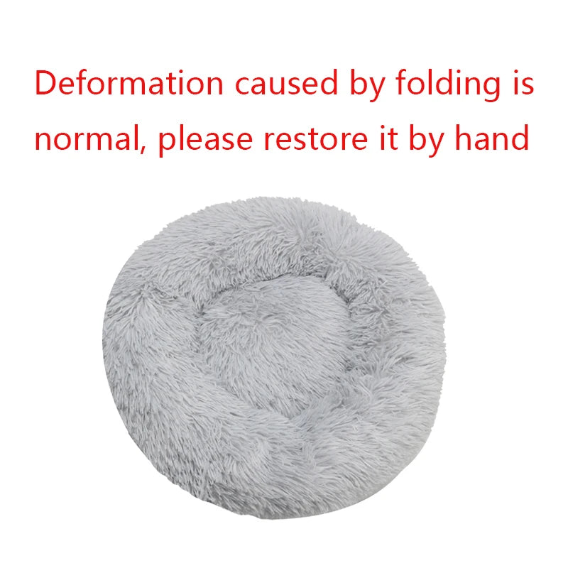 Winter Warm Round Pet Bed – Small to Large Dogs & Cats