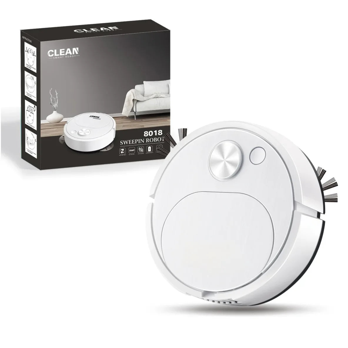 Smart USB-Charging Robotic Vacuum Cleaner for Floors, Carpets, and Pet Hair.