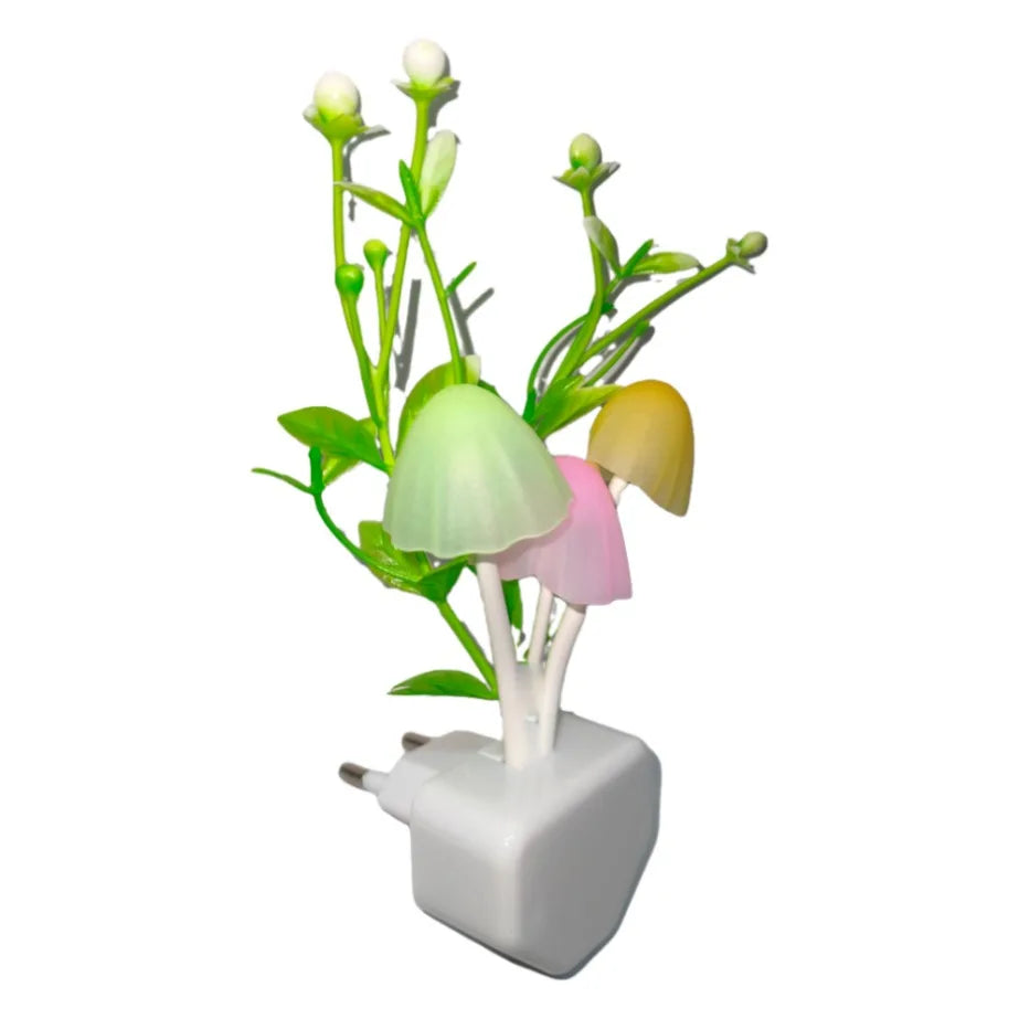 LED Night Light Automatic Sensor Night Lamp EU/US Plug in Wall Light 110V-220V 3 LED Mushroom Night Lights For Children Bedroom
