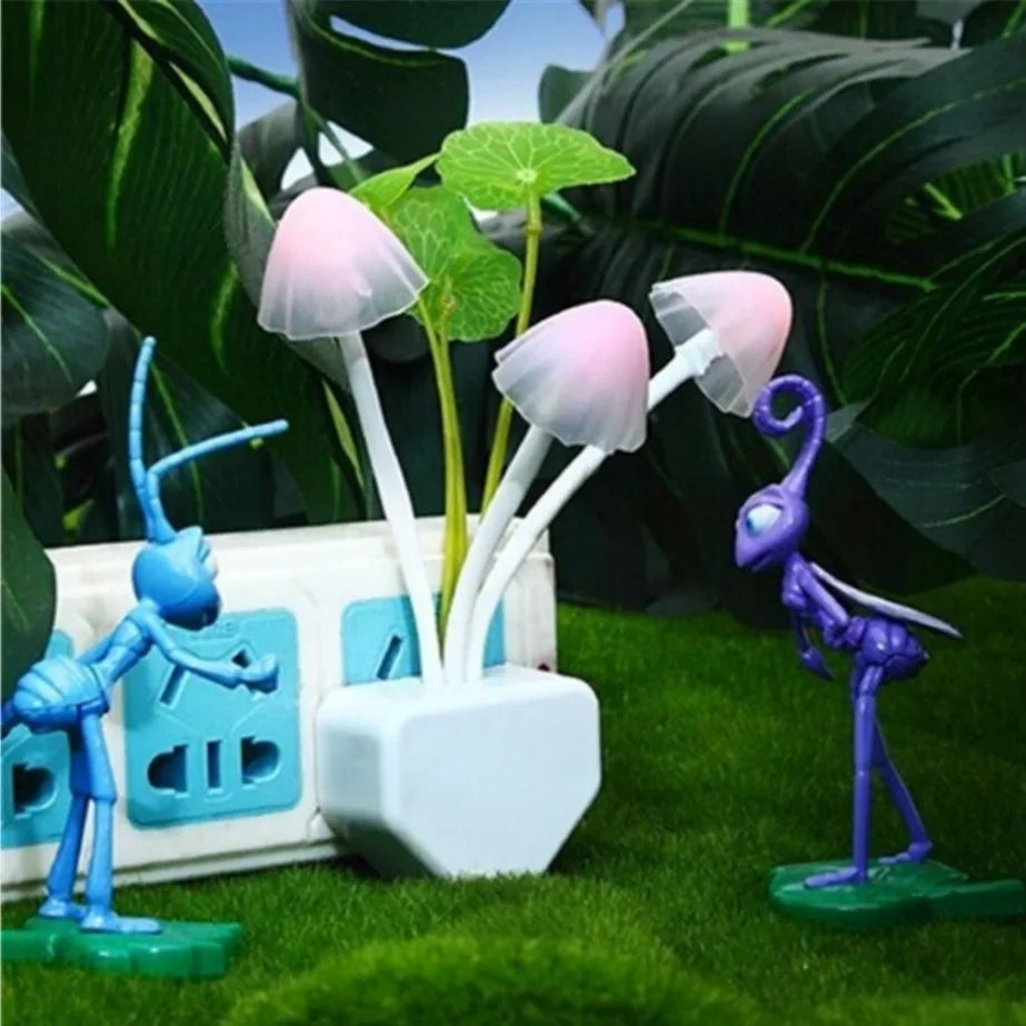 LED Night Light Automatic Sensor Night Lamp EU/US Plug in Wall Light 110V-220V 3 LED Mushroom Night Lights For Children Bedroom