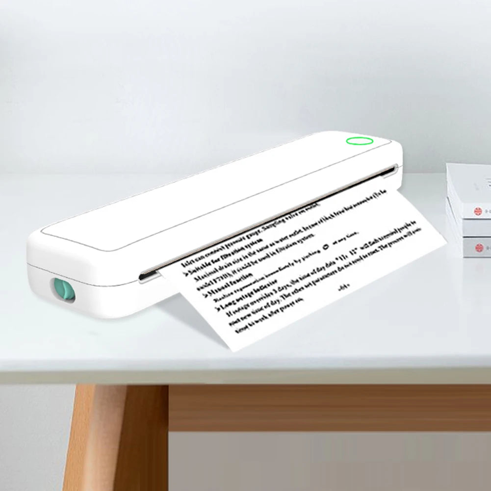 A4 Portable Thermal Printer Inkless BT Thermal A4 Mobile Printer with Printing Paper Min Portable A4 Label Maker Home Office Use