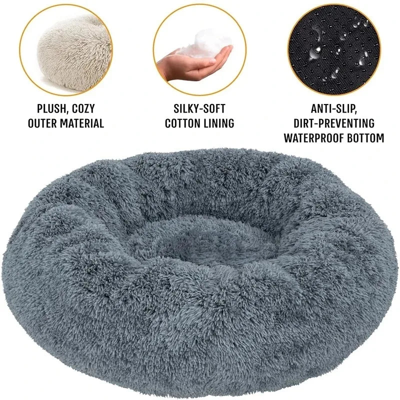 Winter Warm Round Pet Bed – Small to Large Dogs & Cats