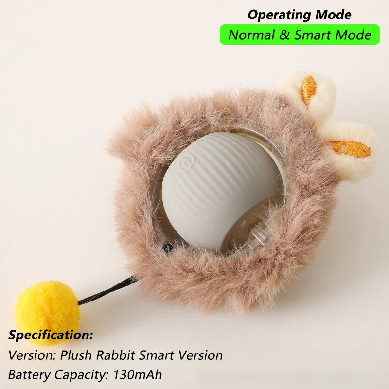 Smart Pet Toy Ball – Automatic Rolling with Tail for Cats & Dogs