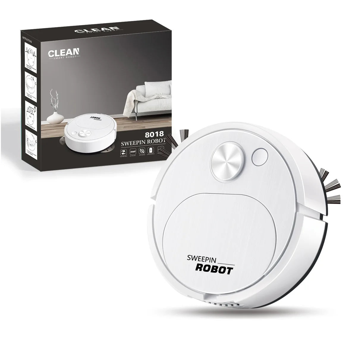 Smart USB Robot Vacuum Cleaner – 3-in-1, 1500Pa