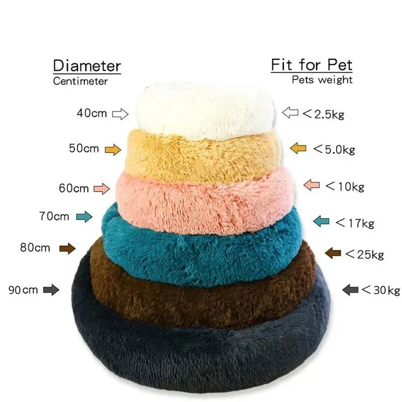 Winter Warm Round Pet Bed – Small to Large Dogs & Cats