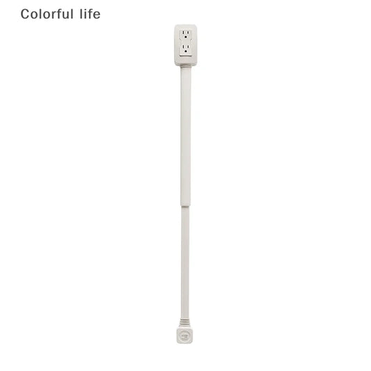 Power Socket Expander 2 Sockets 180° Rotation Stretchable Length Punch-free Power Strip Electrical Socket Extension Cord