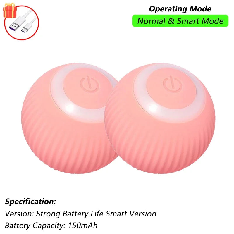 Smart Pet Toy Ball – Automatic Rolling with Tail for Cats & Dogs