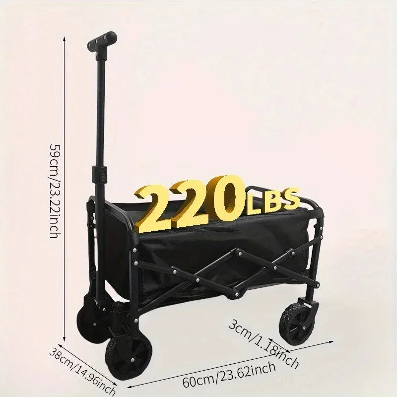 Collapsible Utility Wagon with All-Terrain Wheels and Large Capacity.