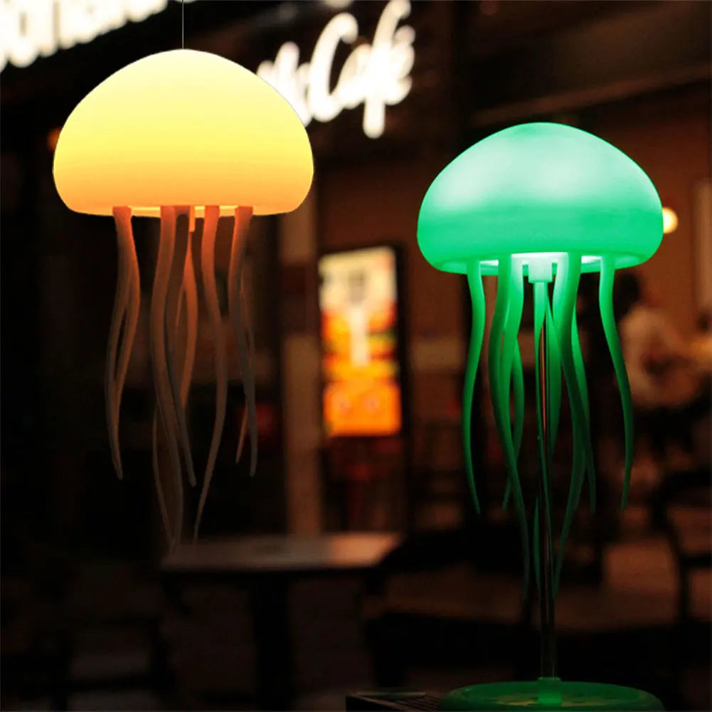 3D Jellyfish Night Light Jellyfish Bedside Lamp Voice Control Creative Sleeping Light with Rotating Tentacles for Desktop
