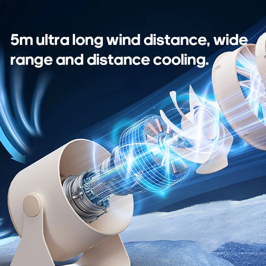 Multifunctional Portable Fan 100 Gear Speeds 3600mAh Wall Mount Low-Noise USB Desktop Cooling Fan with LED Display & Touch Scree