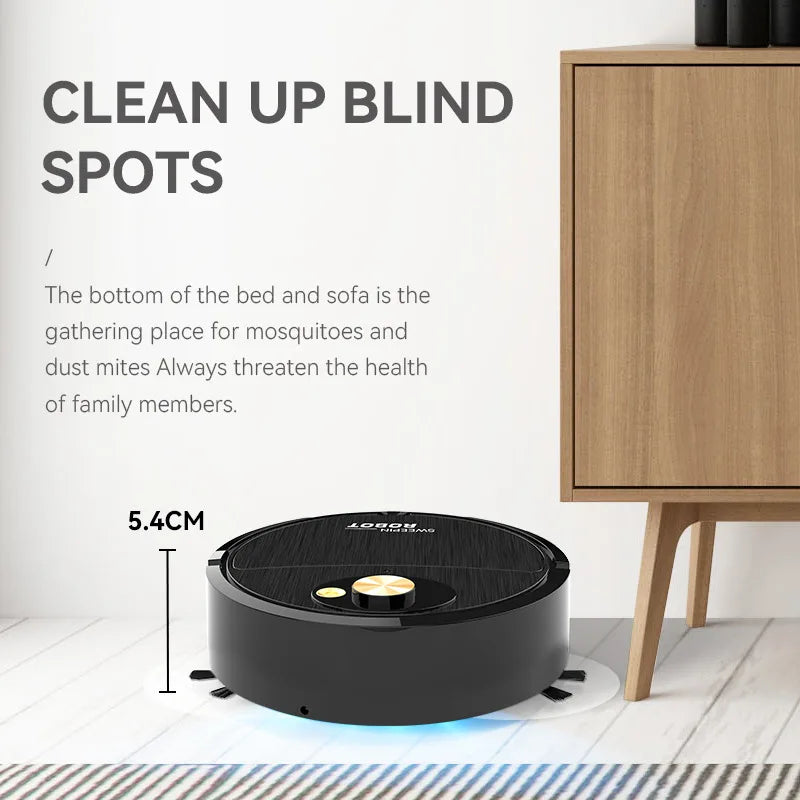 Smart USB-Charging Robotic Vacuum Cleaner for Floors, Carpets, and Pet Hair.