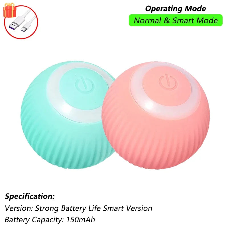Smart Pet Toy Ball – Automatic Rolling with Tail for Cats & Dogs