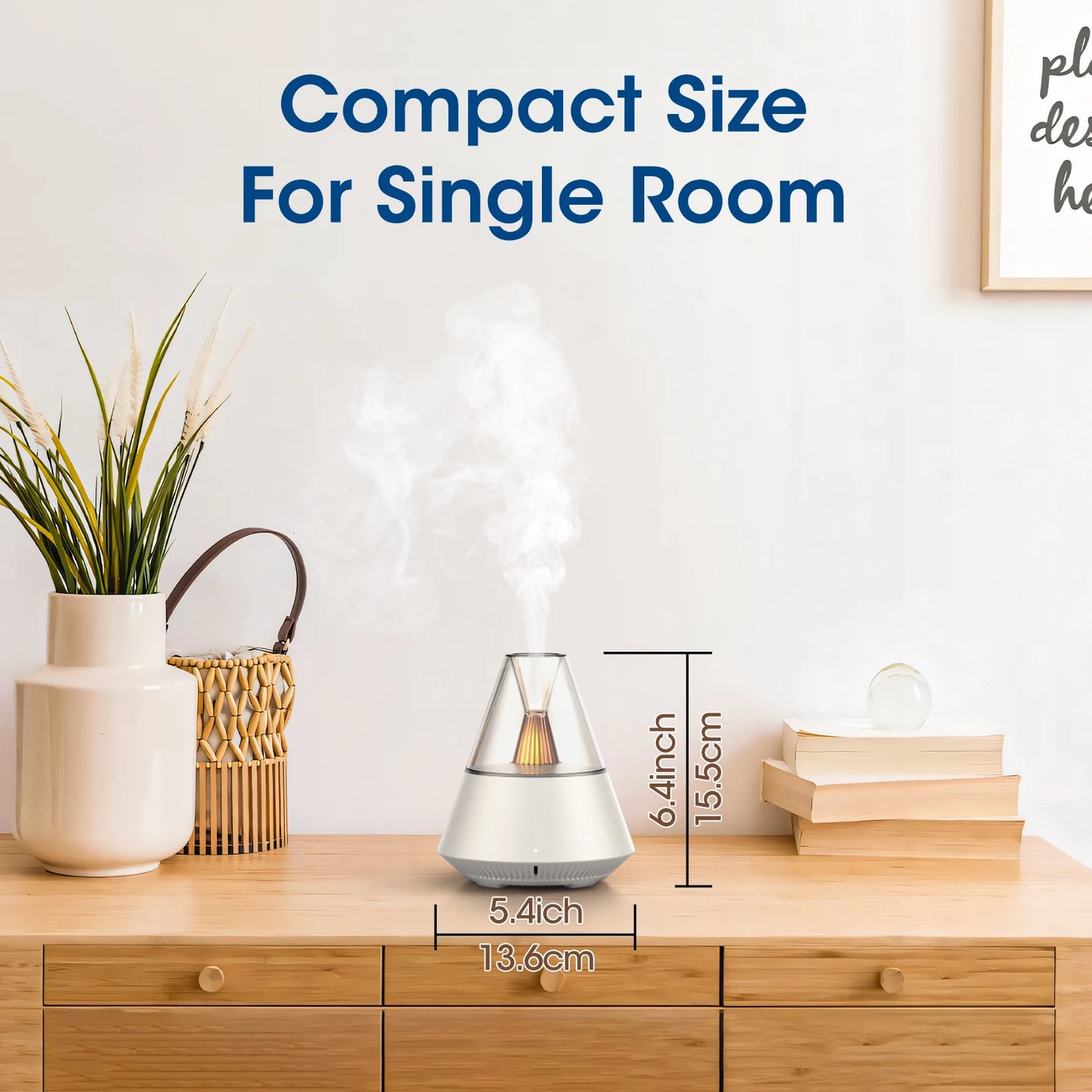 Kinyilo 150 ml Modern Aroma Diffuser – Candlelight Glow & Remote Control
