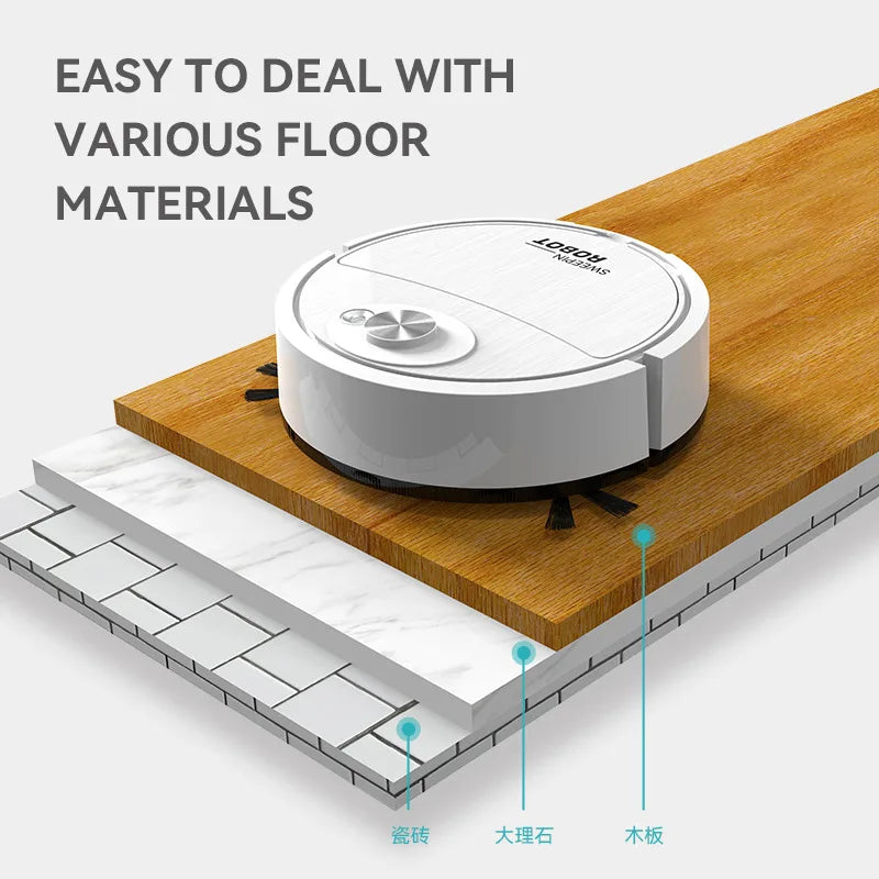 Smart USB-Charging Robotic Vacuum Cleaner for Floors, Carpets, and Pet Hair.