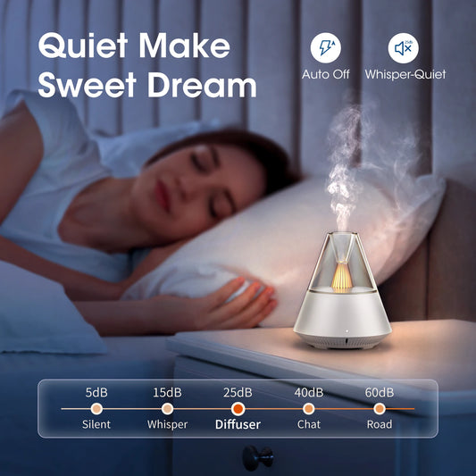 Kinyilo 150 ml Modern Aroma Diffuser – Candlelight Glow & Remote Control