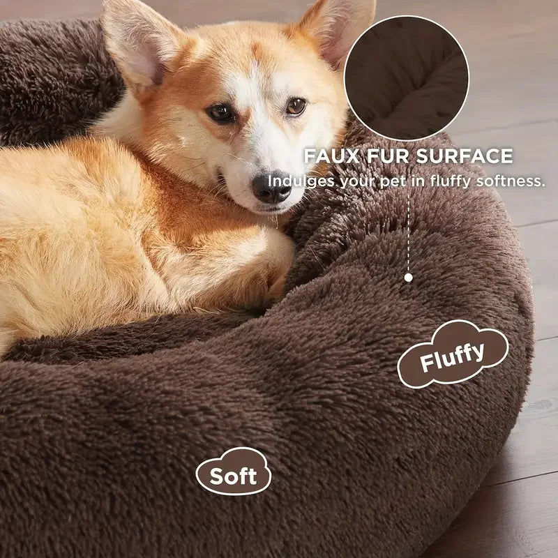 Winter Warm Round Pet Bed – Small to Large Dogs & Cats