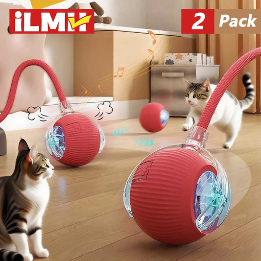 Smart Pet Toy Ball – Automatic Rolling with Tail for Cats & Dogs