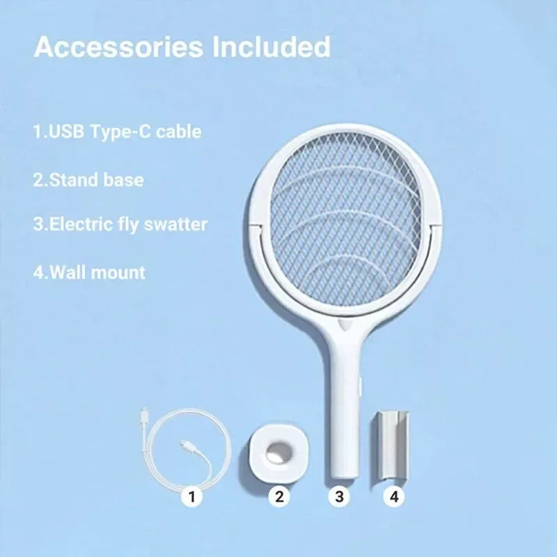 quick charging ball bat to kill flies insect safe insulation battery powered lamp ABS adjustable electric mosquito bat