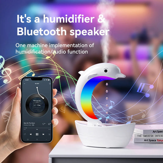 Dolphin Dreamscape Anti-Gravity Humidifier + Bluetooth Speaker & Mood Light
