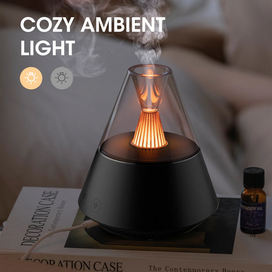 Kinyilo 150 ml Modern Aroma Diffuser – Candlelight Glow & Remote Control