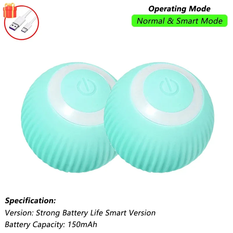 Smart Pet Toy Ball – Automatic Rolling with Tail for Cats & Dogs