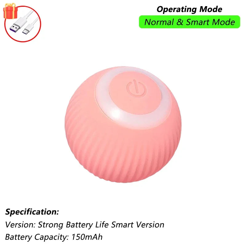 Smart Pet Toy Ball – Automatic Rolling with Tail for Cats & Dogs