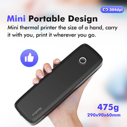 A4 Portable Thermal Transfer Printer Wireless&USB Connect with Mobile Computer 56mm/77mm/107mm/210mm/216mm for Office School