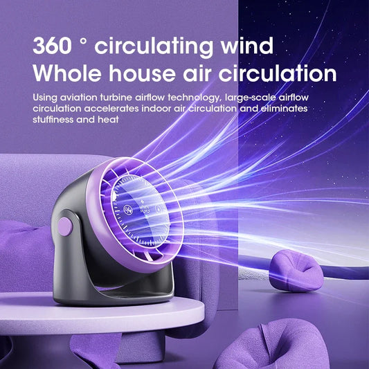 Touch Screen Desk Fan 100-Speed Adjustable Quiet Cooling Strong Wind with Digital Display Portable Mini Fan Air Circulation Fan