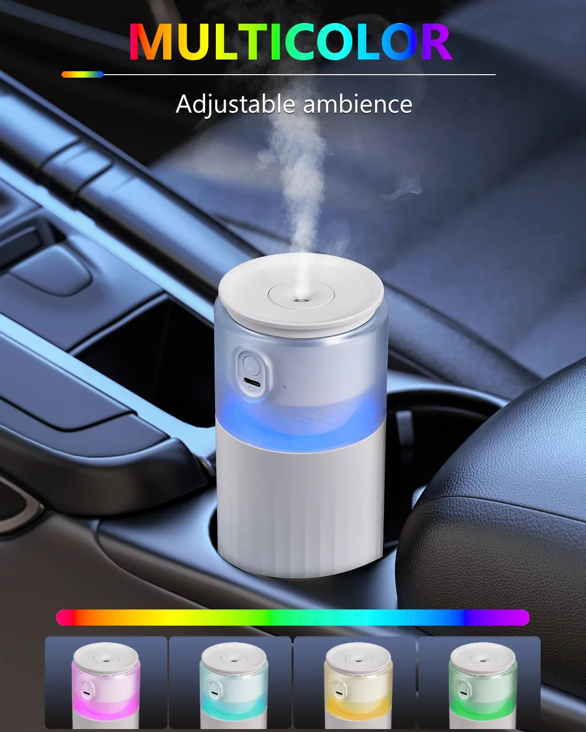 Hipacool Car/Home Humidifier – LED, Aroma & Air Purifier
