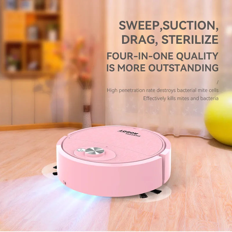 Smart USB-Charging Robotic Vacuum Cleaner for Floors, Carpets, and Pet Hair.